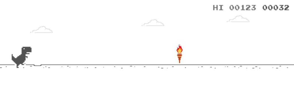 Gameplay Olympic version, torch. No Internet Game