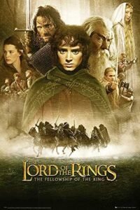 Poster of The Lord of the Rings, The Fellowship of the Ring. Includes horses, ring wraith and main cast