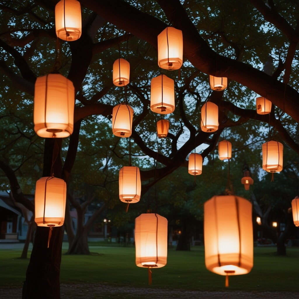 Floating Lanterns in tree