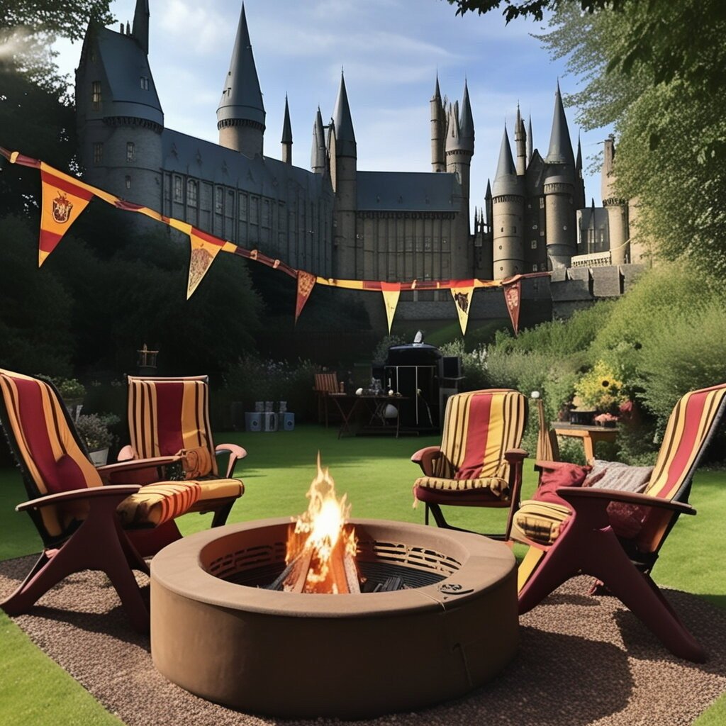 Hogwarts House Banners, for Harry Potter themed garden cinema night