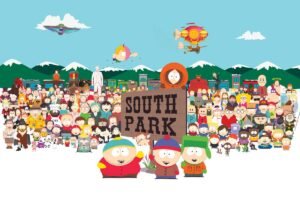 Poster of South Park, with all characters and sign