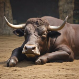 Bull in a field for funny quiz